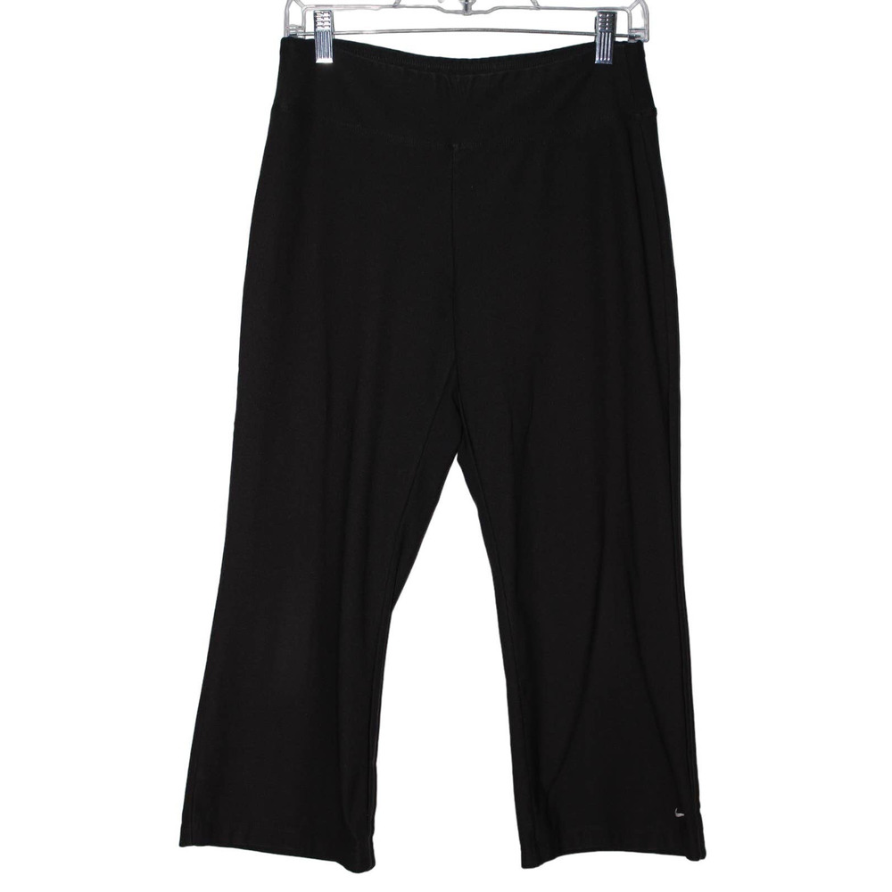 Nike Fit Dry Black Athletic Pull On Elastic Stretch Cropped Capri Legging Medium